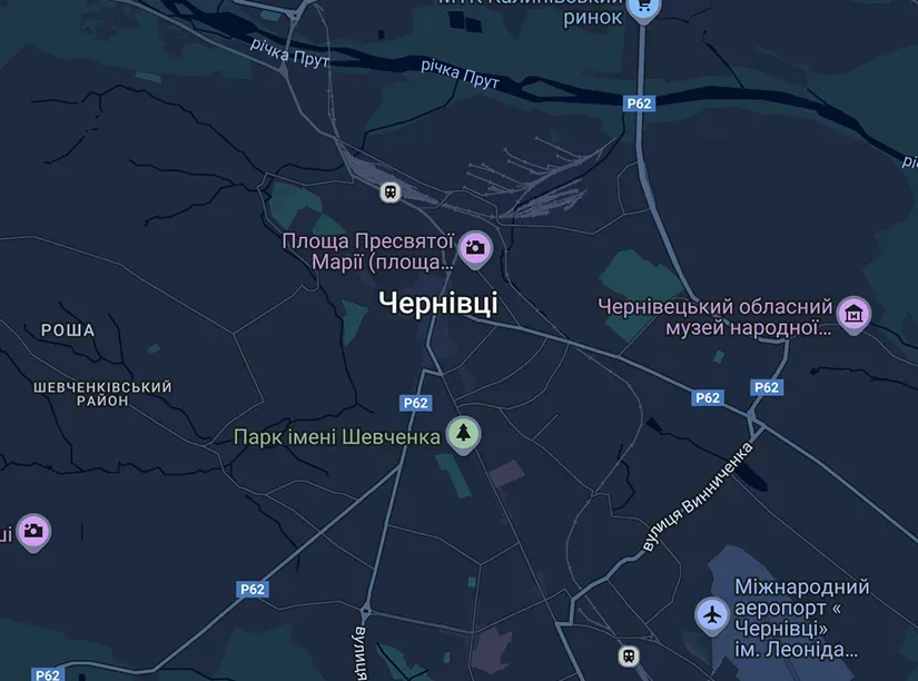 Мапа Чернівці